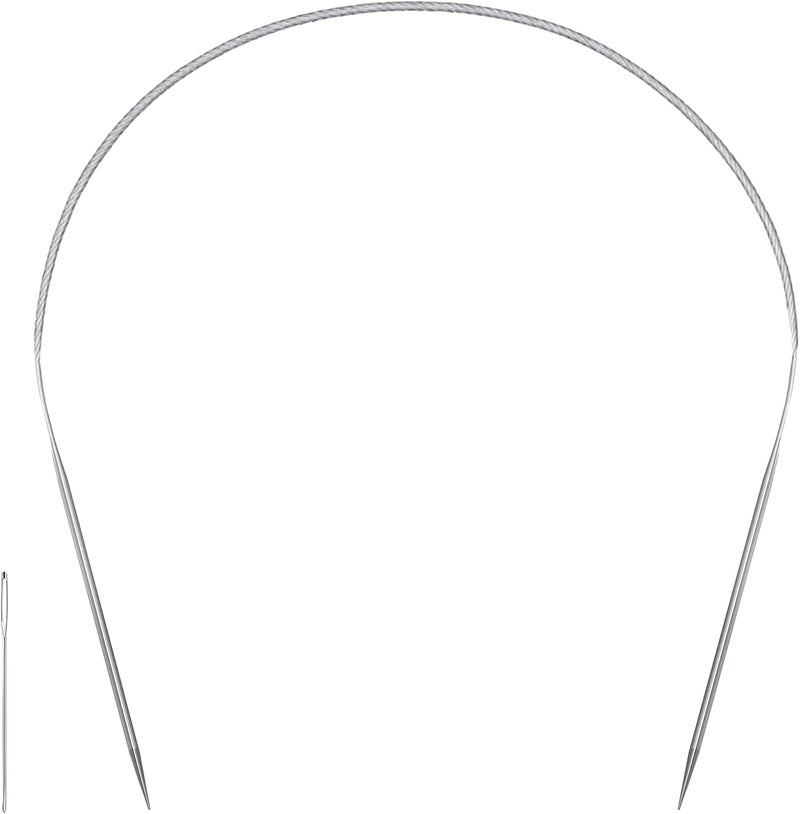 forebile Size 1.5 Stainless Steel Circular Knitting Needles 16 Inch 2.5 mm Set Round Metal (Silver, 16 inch-1.5-(2.5mm) - Image 1